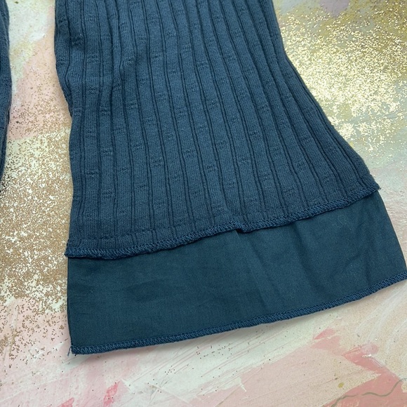 Surroundings Kanyin Gray V-Neck 3/4 Sleeve Stretch Cotton Tunic Top L - Picture 5 of 8